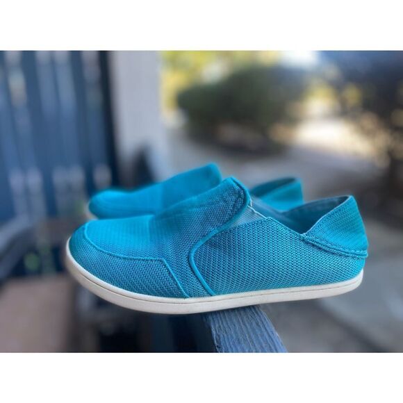 Olukai Girls Nohea Mesh Teal Slip-on Shoes Sz 38 EUR- Sz 6 US - Picture 1 of 10